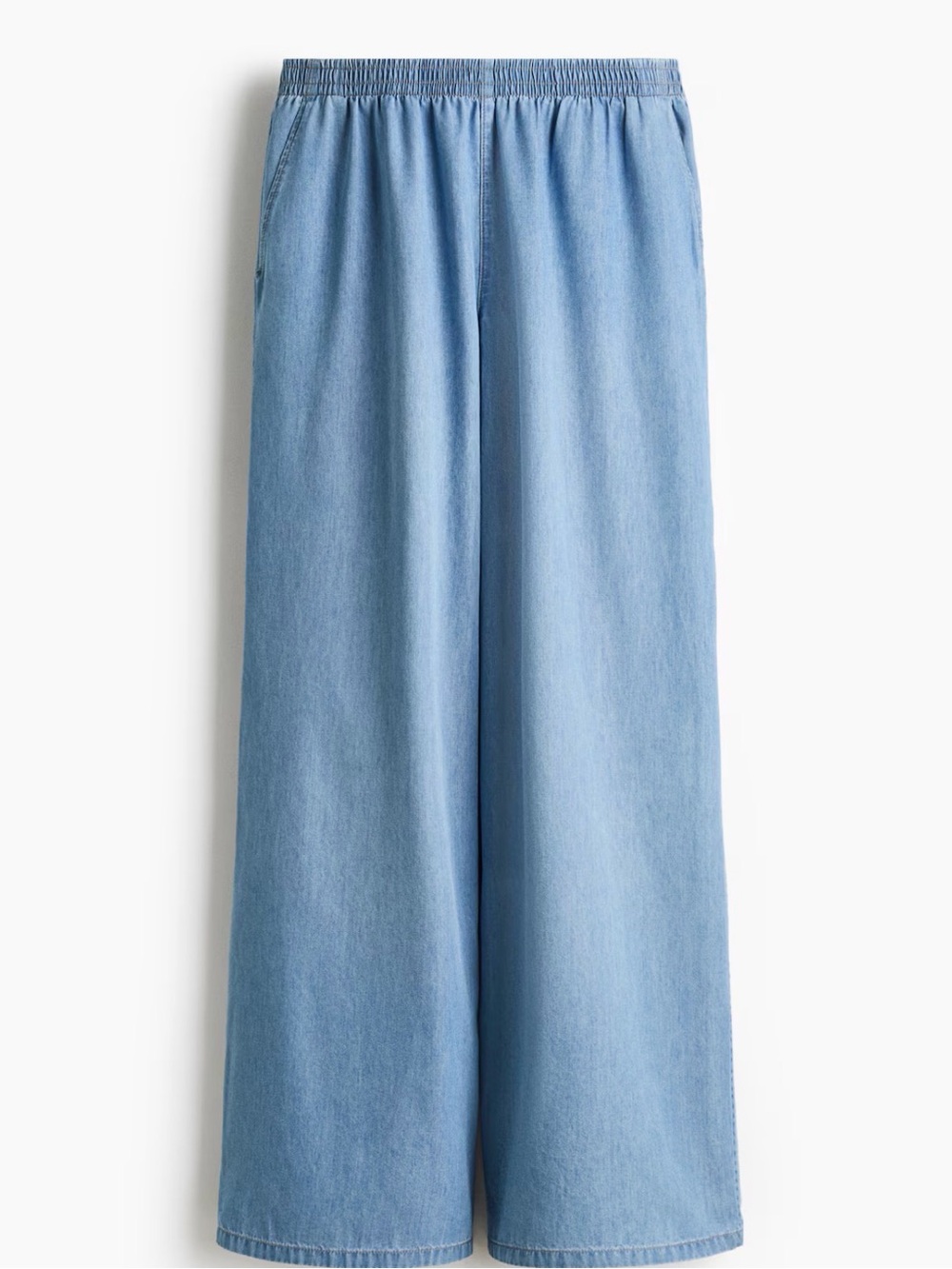 Light Blue denim Wide Leg Women's Jeans - Elastic Waist